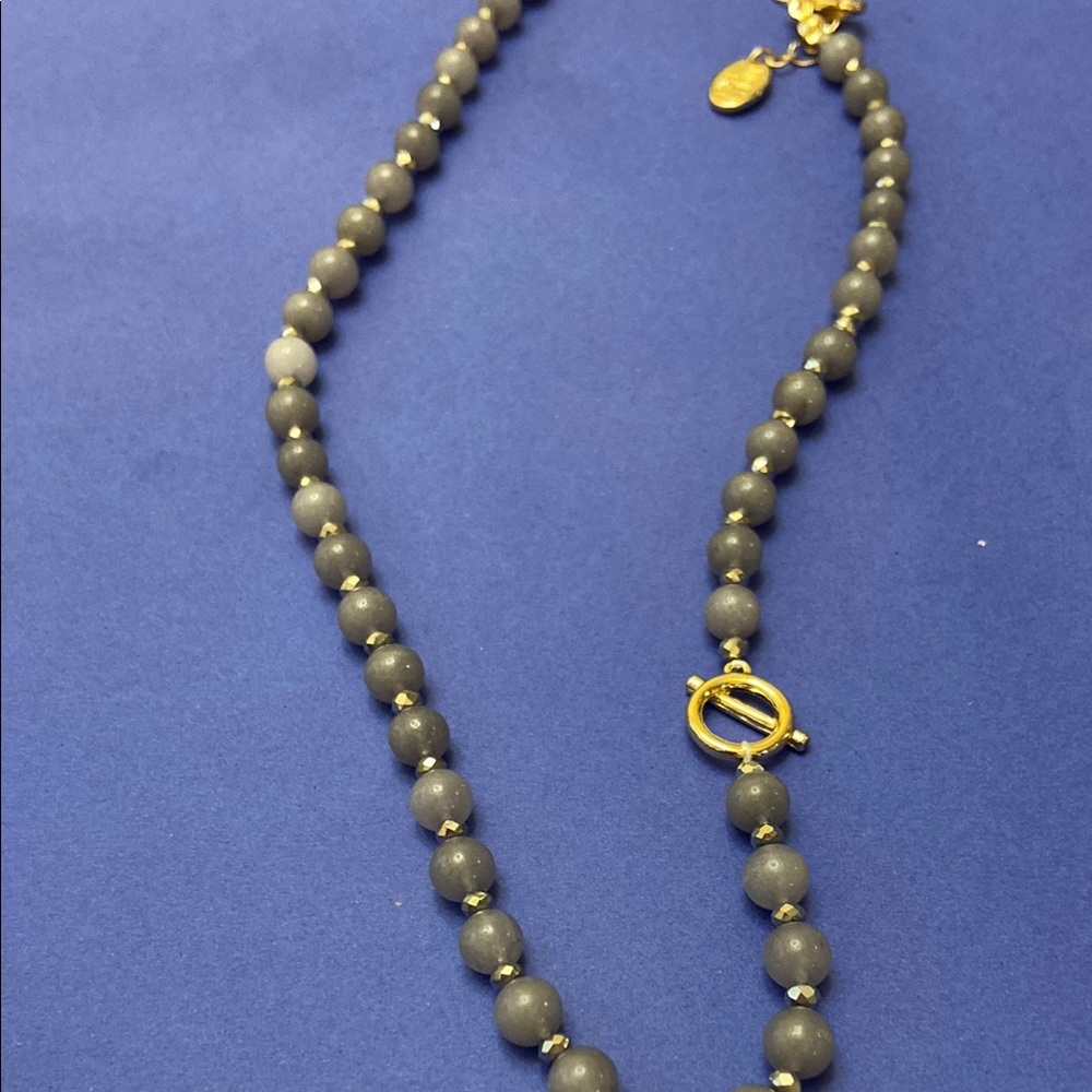Elegant Gray Beaded Necklace time and true